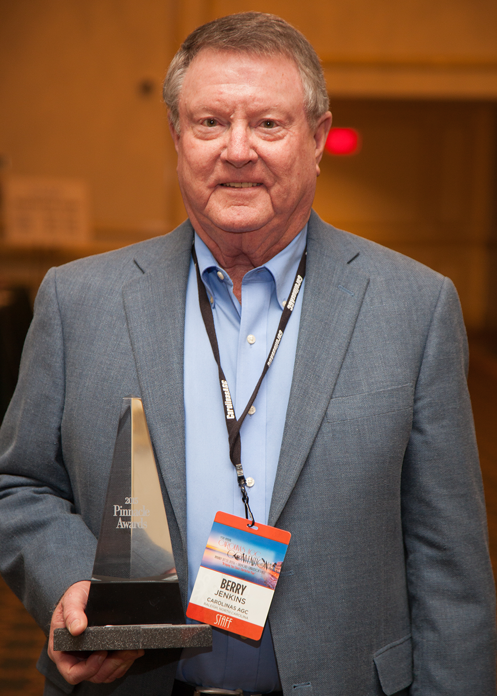 Berry Jenkins holding Pinnacle Award Berry Jenkins holding Pinnacle Award