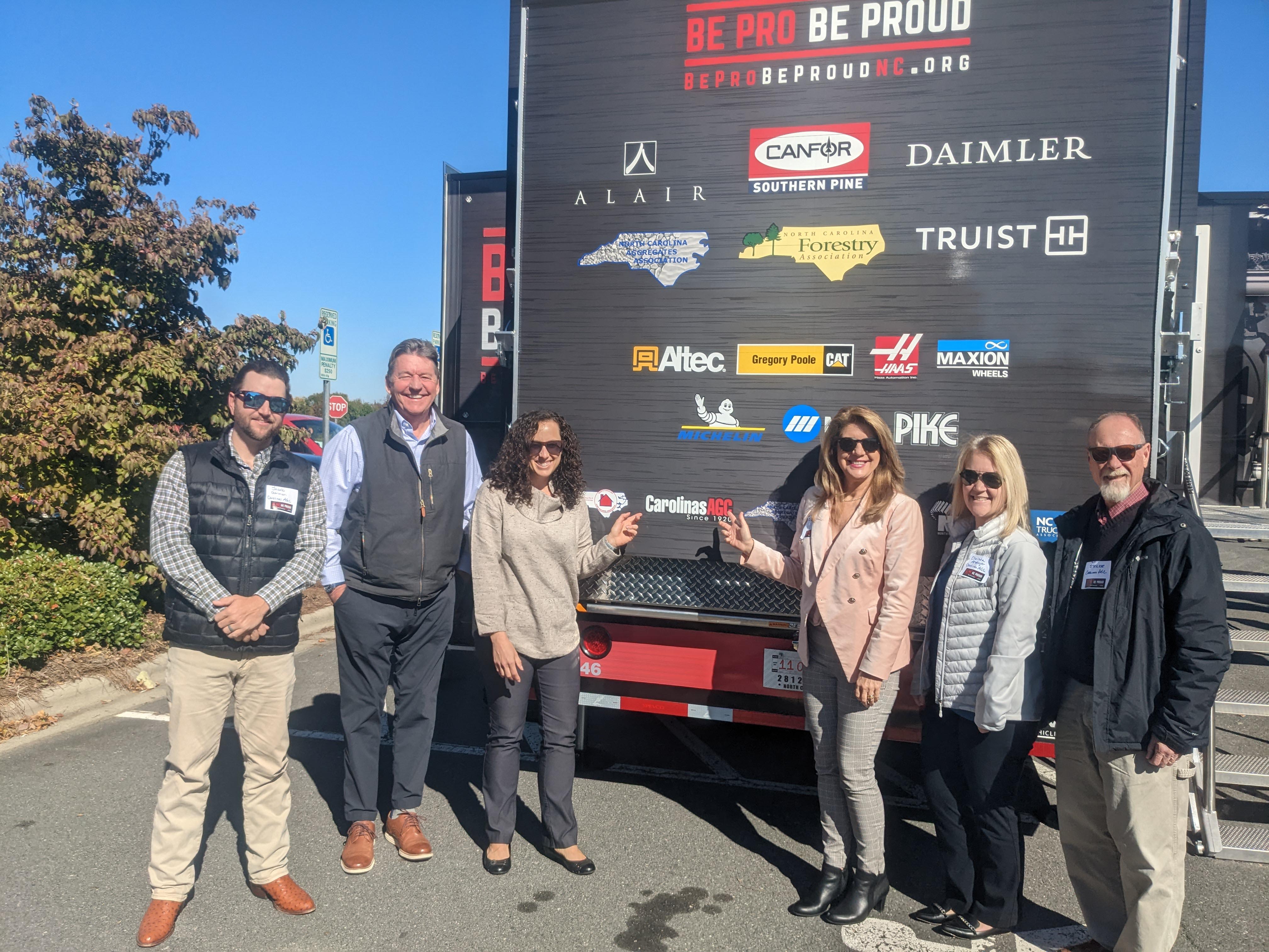 CAGC Staff Pose by the NC Be Pro Be Proud Truck 