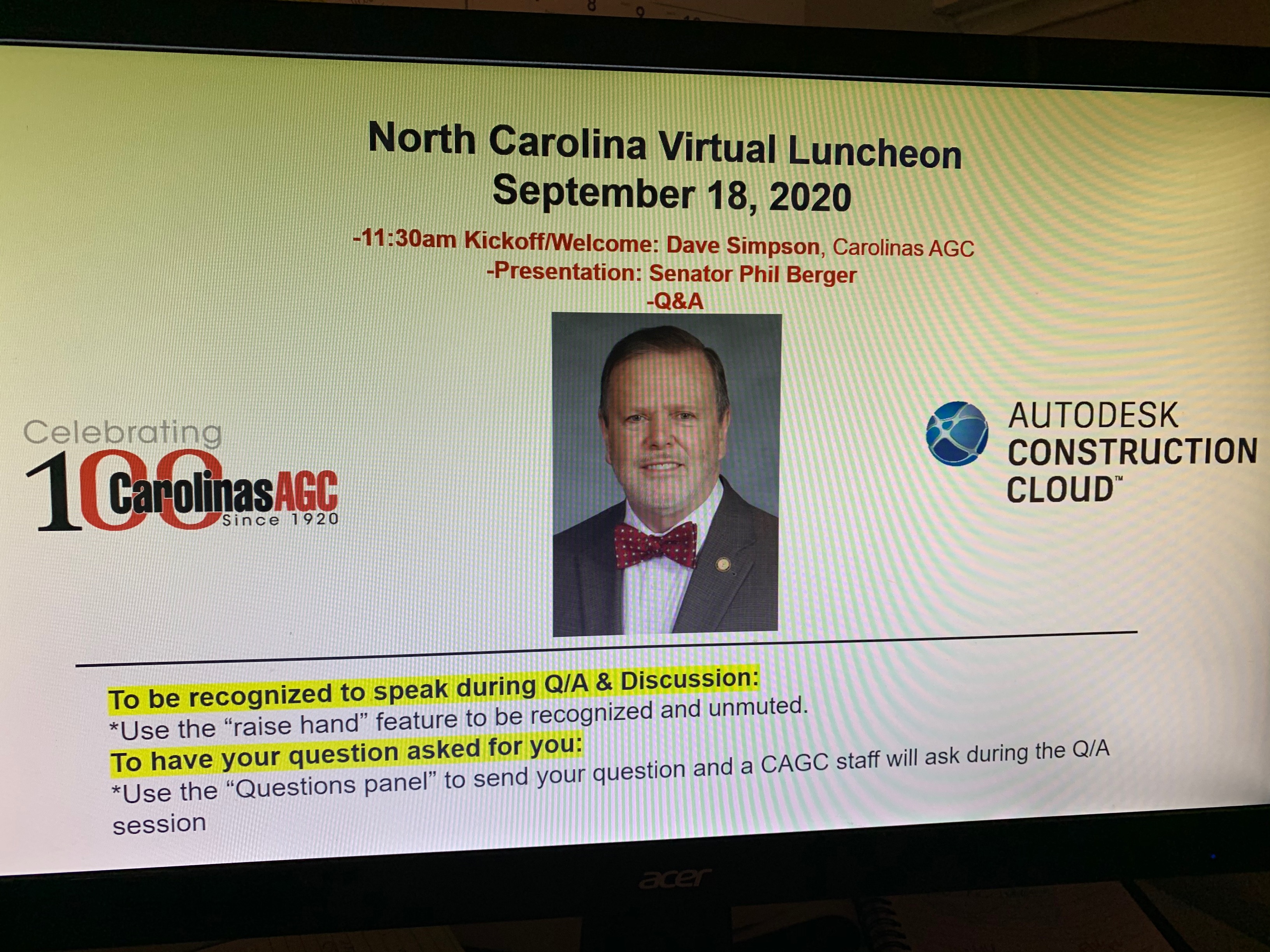 Senator Phil Berger Speaks at CAGC Luncheon