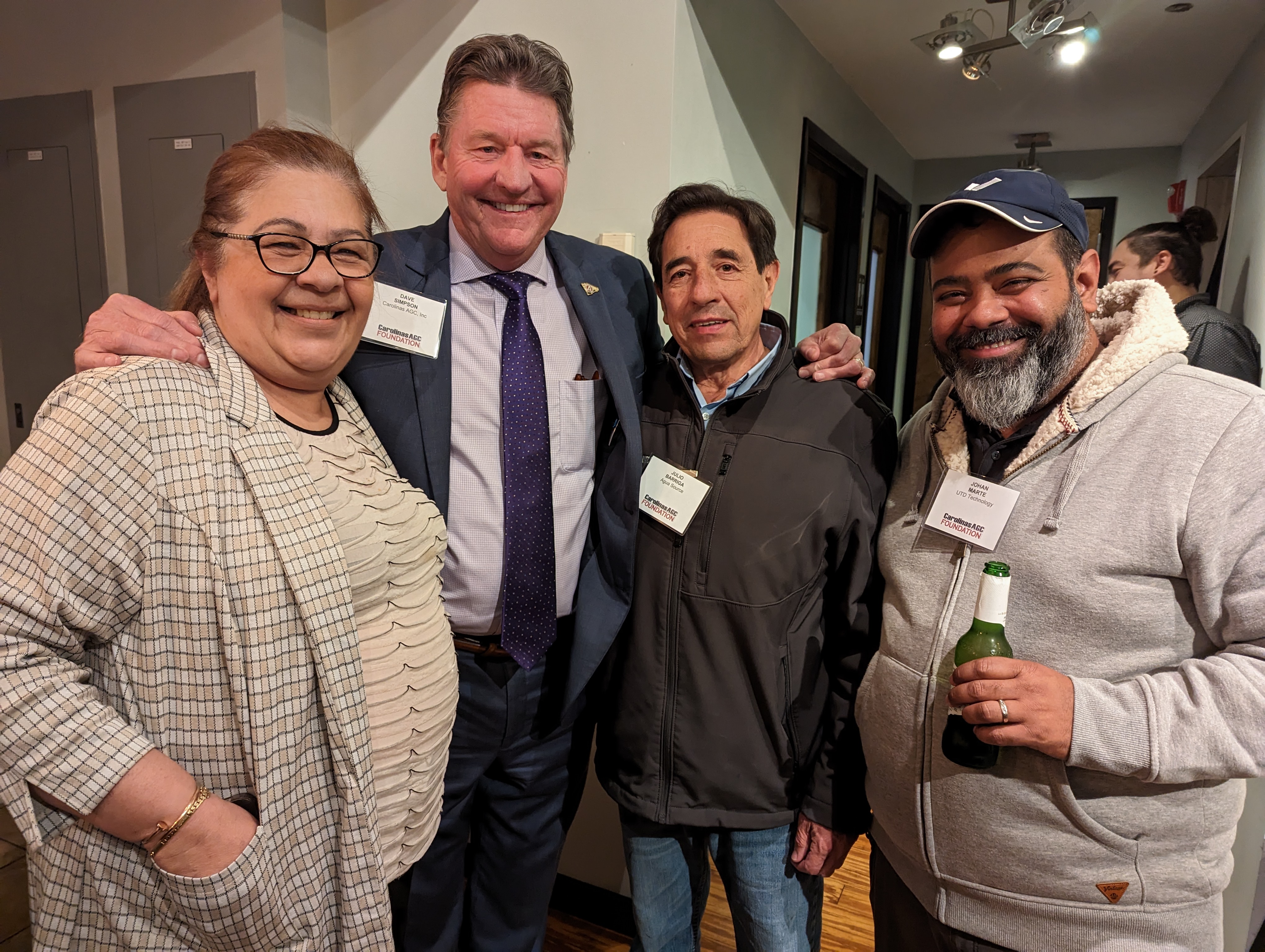 Jorgelia Nino, NCDOT, Dave Simpson, Carolinas AGC, Julio Barriga, Agua Source, and John  Marte, UTD Technology
